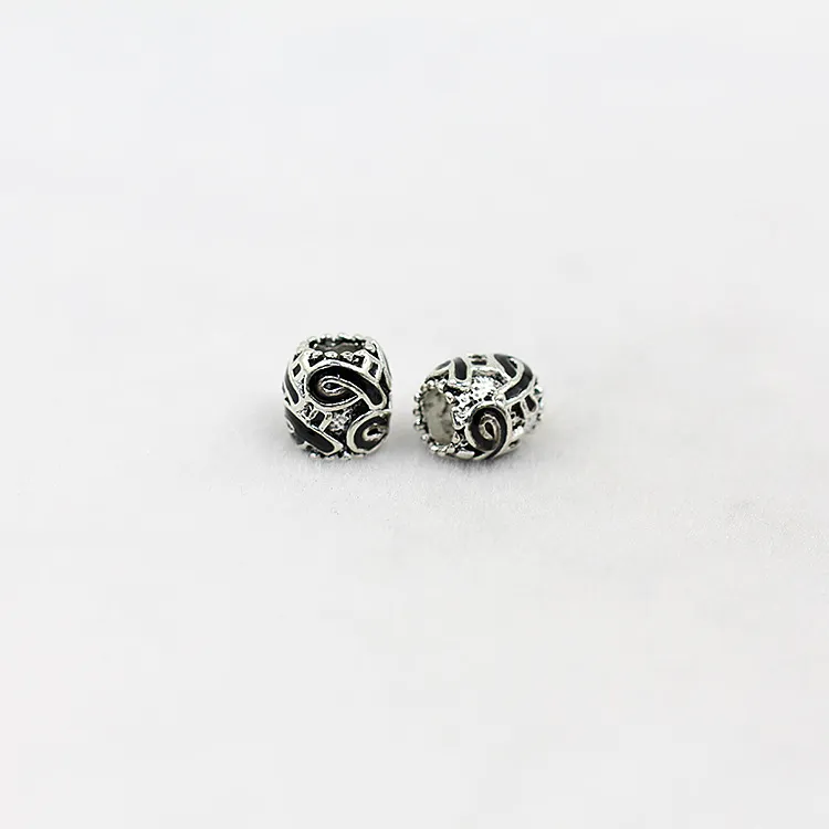 Handmade DIY Jewelry Accessories Alloy Tibetan Silver Drop Oil Loose Beads - Black