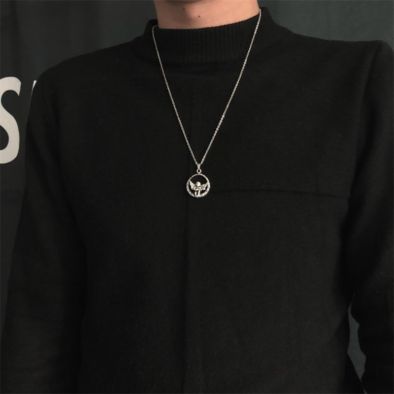 New Style Angel Cupid Titanium Steel Necklace