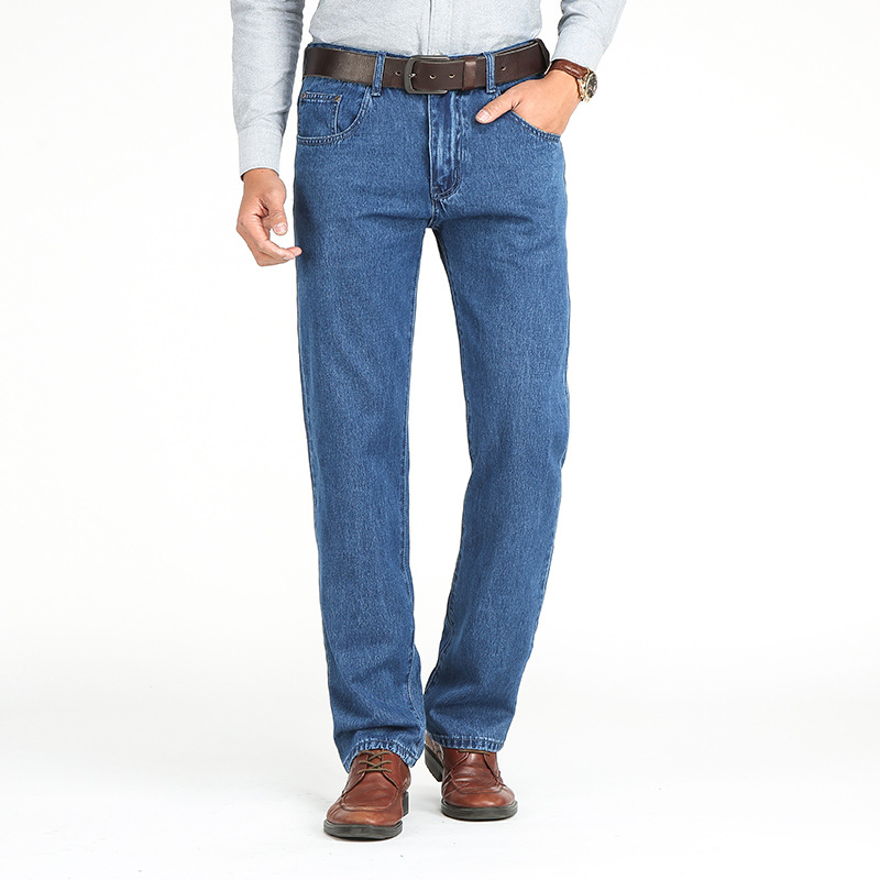 Summer Thin Men's Cotton Loose Mid-Rise Jeans