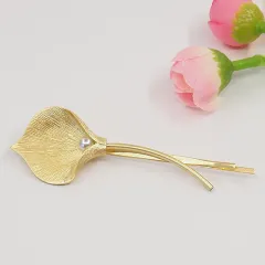 Spring And Summer New Tulip Metal Hairpin - Gold - View 1