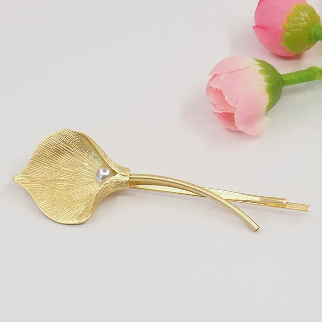 Spring And Summer New Tulip Metal Hairpin Gold - Shop at LoveMi