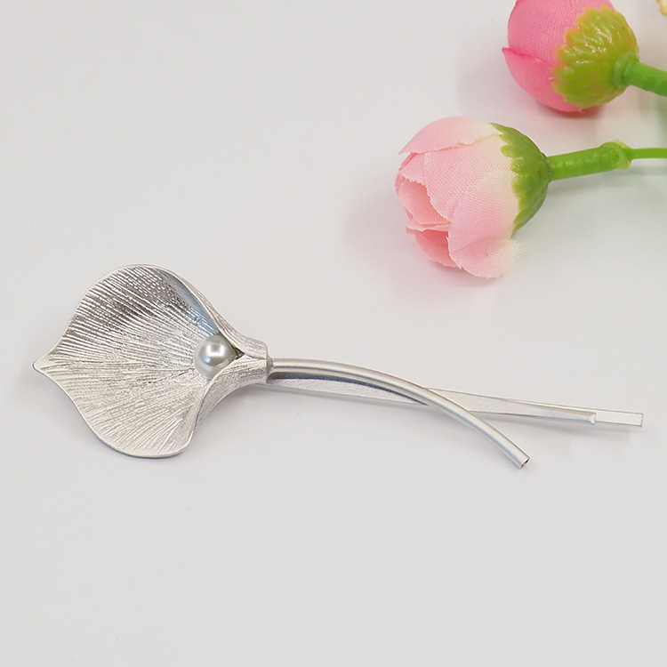 Spring And Summer New Tulip Metal Hairpin Silver - Shop at LoveMi