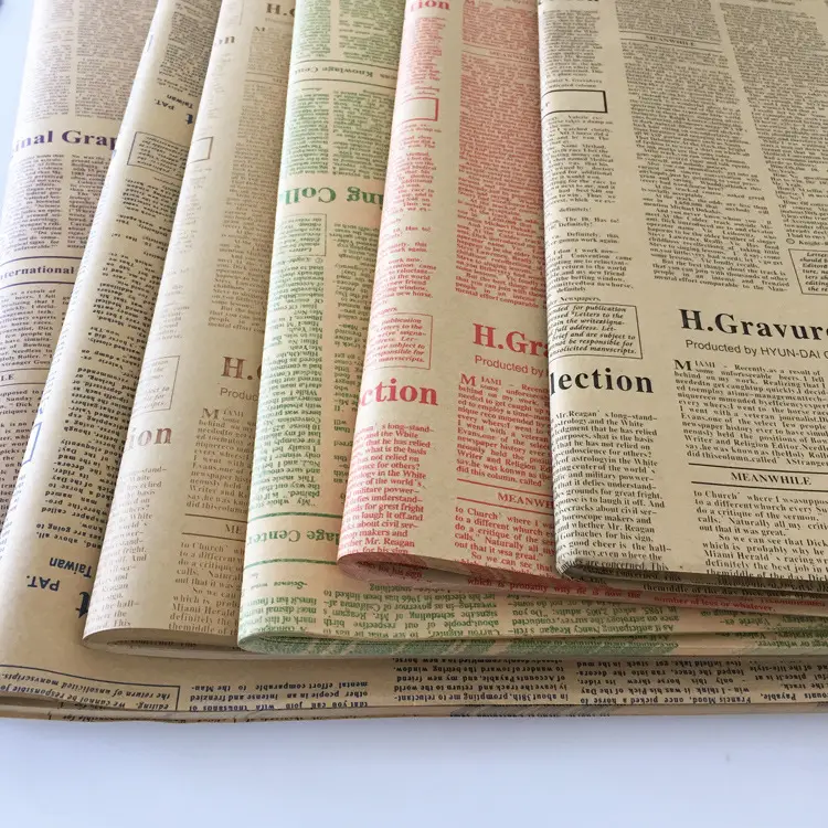 Retro Nostalgic Kraft Paper Double-Sided English Newspaper