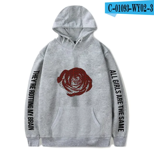 Juice Wrld Printed Fashionable Loose Men's And Women's Hooded Sweater Grey A - Shop at LoveMi