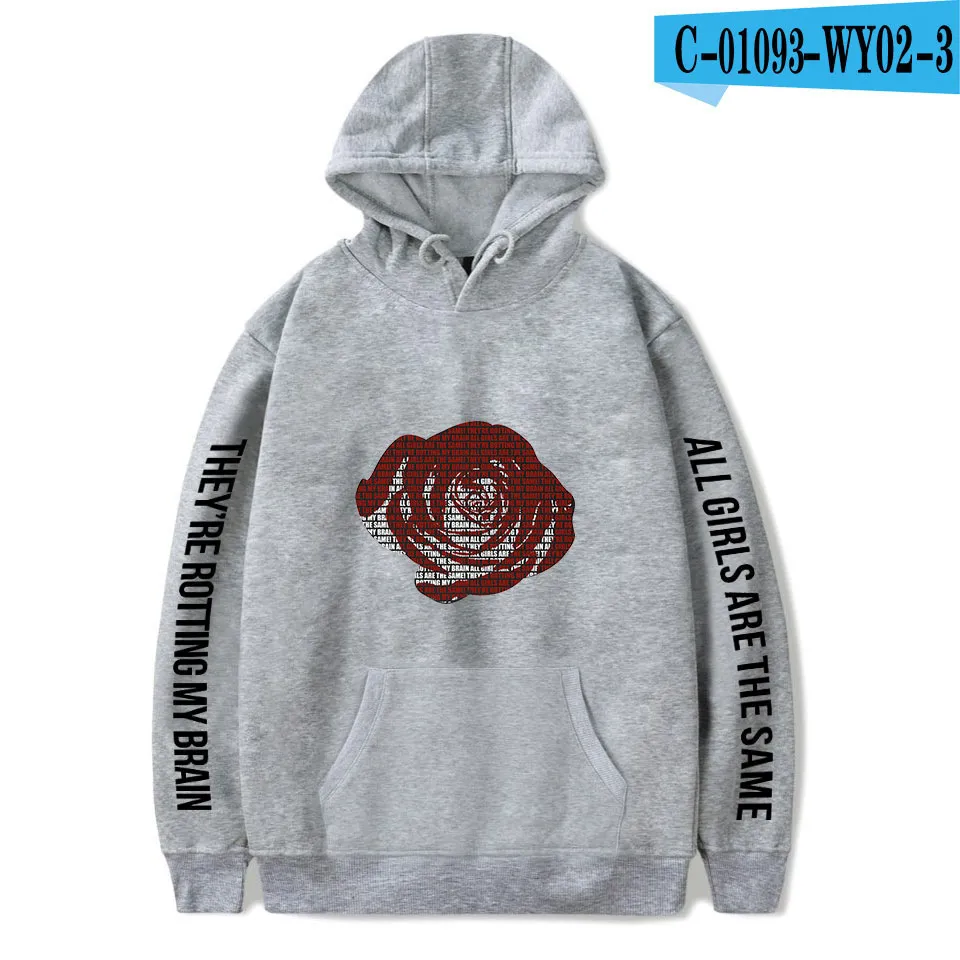 Juice Wrld Printed Fashionable Loose Men's And Women's Hooded Sweater - Grey A