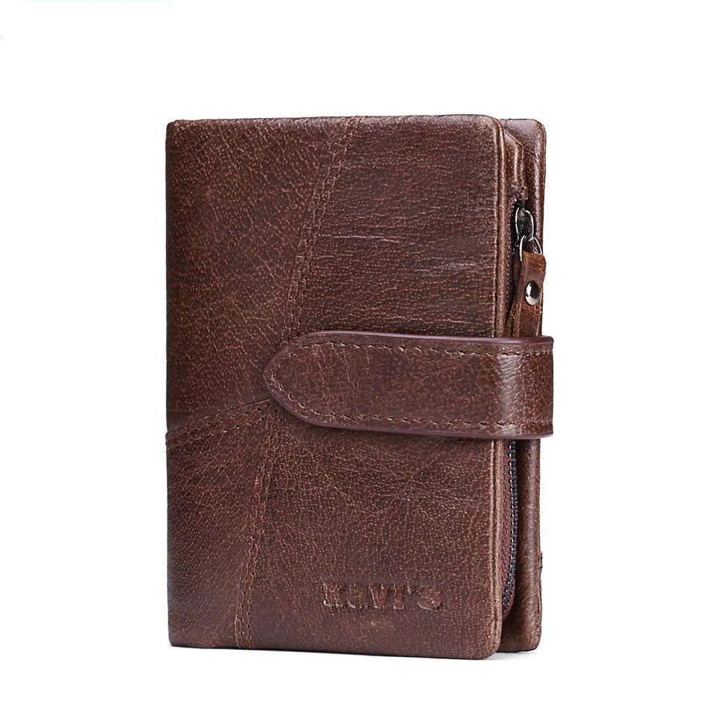 Women Coin Purse Small Portomonee Rfid Money Bag - Brown