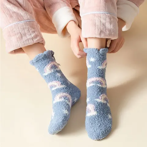 Winter Thick Women's Socks Japanese Sweet Girl Coral Fleece