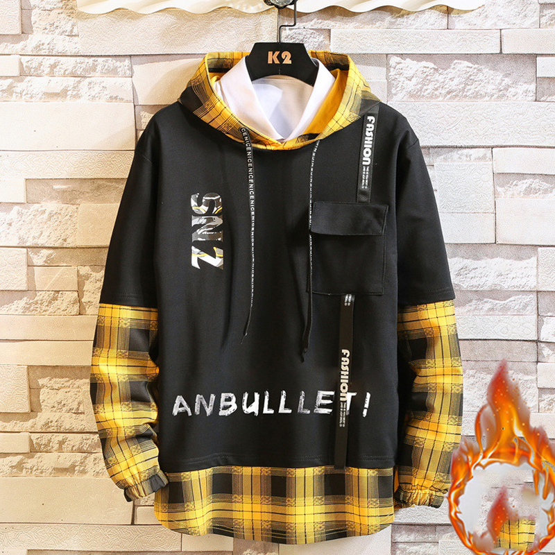 Men's Sweater Fake Two Pieces Plus Velvet Thickening