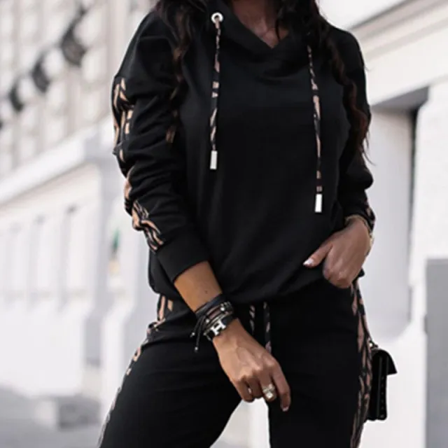 Fashion Casual Two Piece Sportswear Black - Shop at LoveMi
