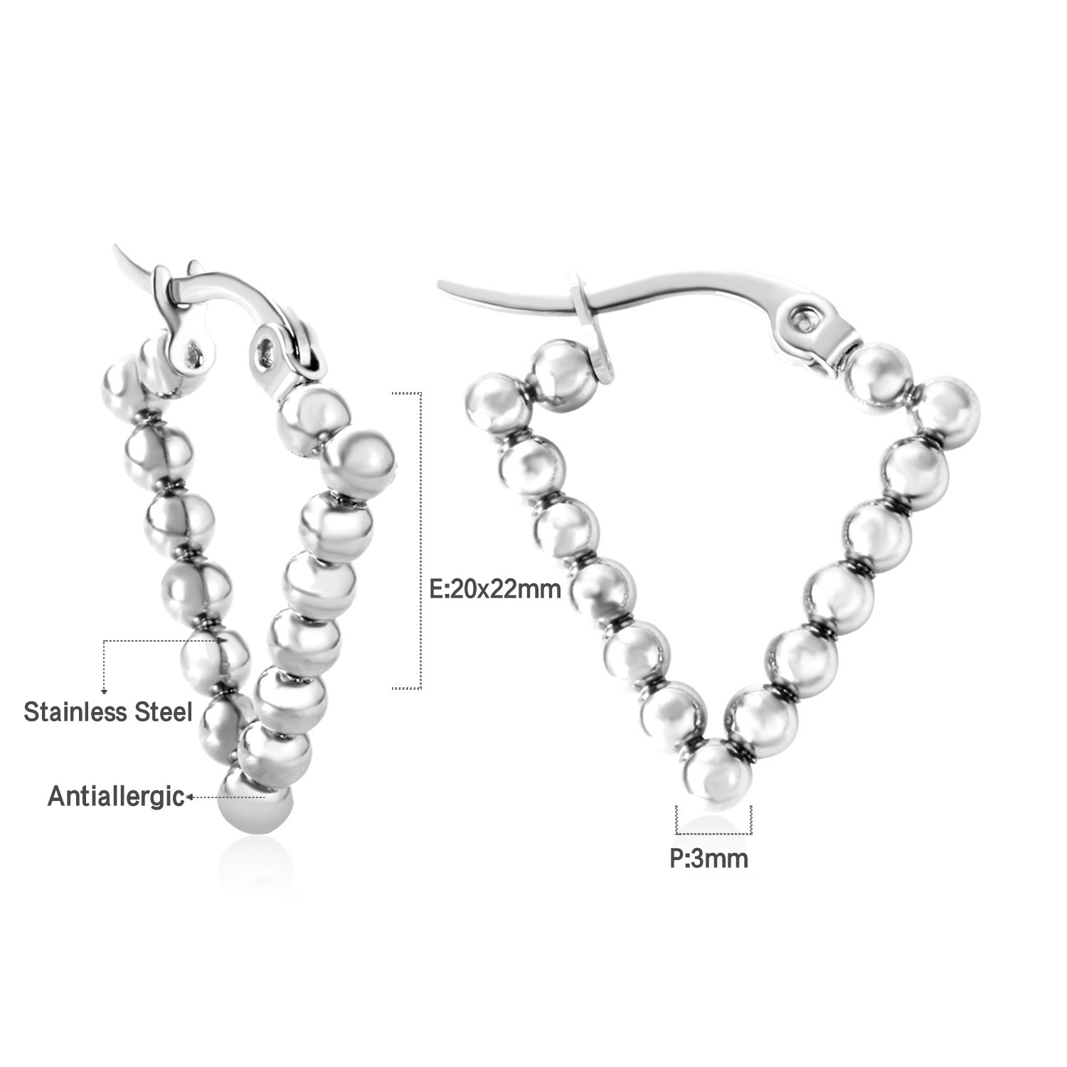 Fashion Simple Female Gold and Silver Round Earrings