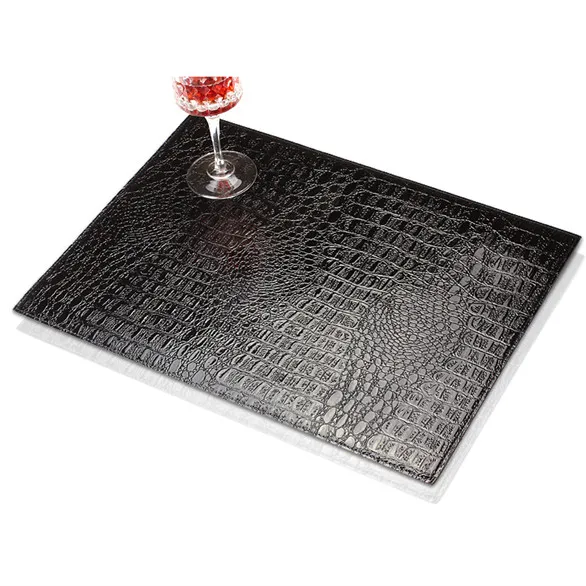Thermal Mat Waterproof Alligator Leather Placement Mat Black - Shop at LoveMi