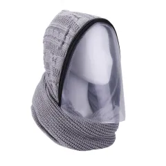Outdoor Sports Headwear Scarves Transparent Hooded Sdult Hat Winter Scarf Warm Full Face Scarf Cycling Scarves Full Face Mask - Grey - View 1