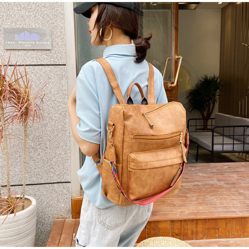 The New Backpack Female Korean Version Of The British Style Simple