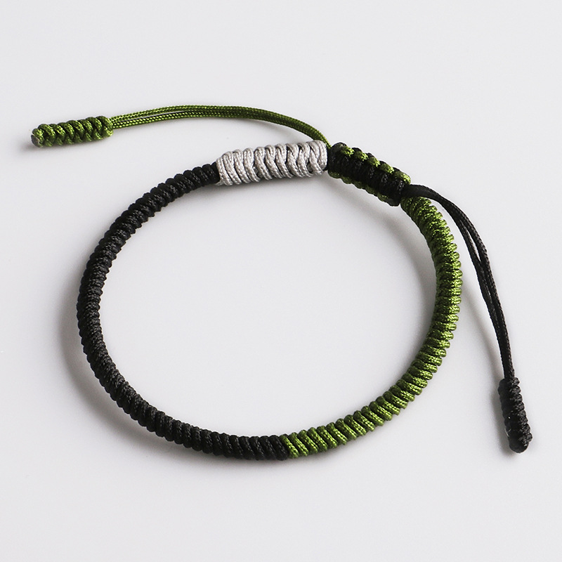 Army Green Navy Blue Mixed Color Braided Bracelet