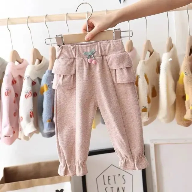 Girls' Children's Casual Pants Spring And Autumn Lantern Pants Pink - Shop at LoveMi