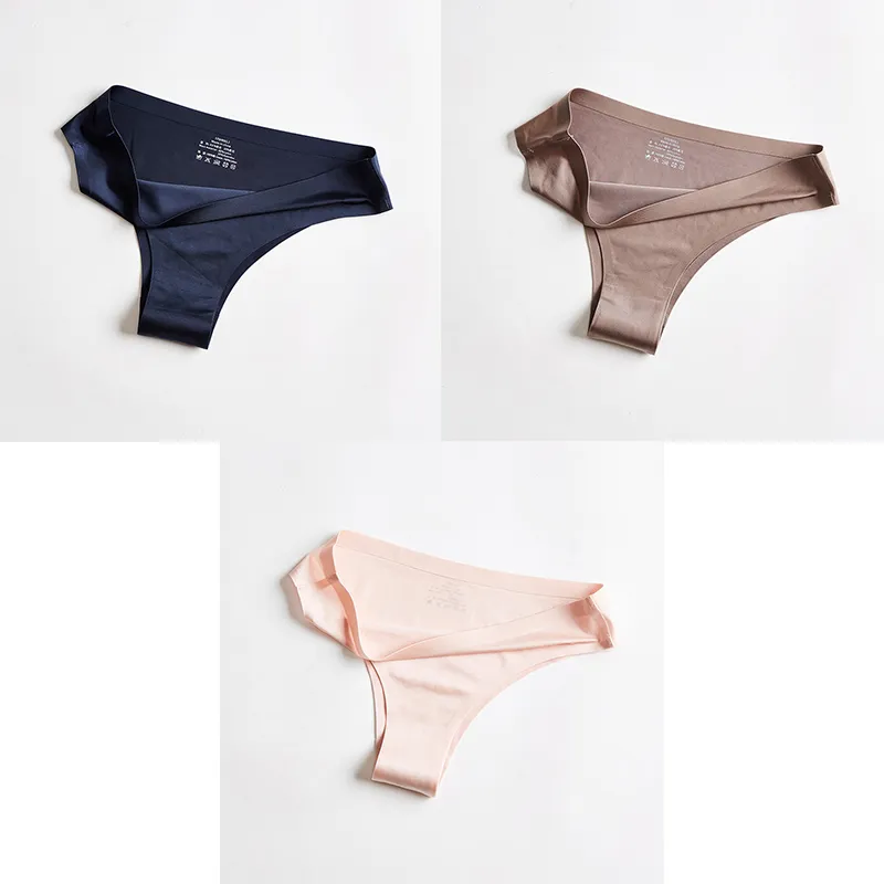 Ice Silk Seamless Low-rise Sexy Girl In Briefs - 14Style-M