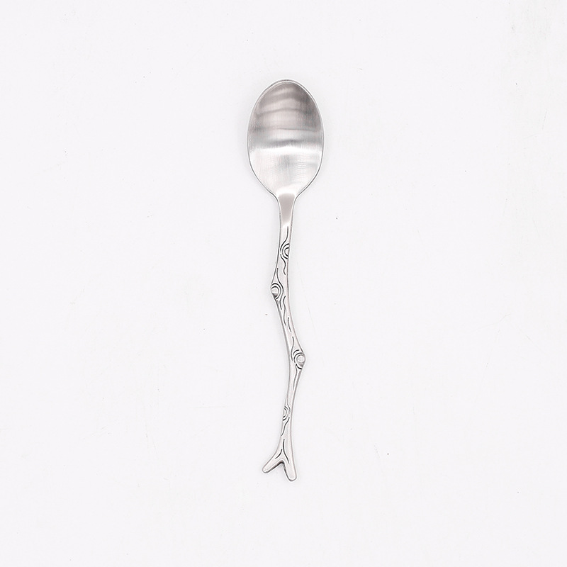 Stainless Steel Retro Forest Branch Creative Coffee Dessert Spoon