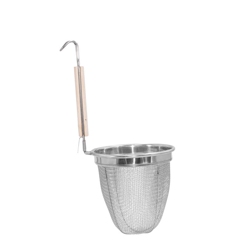 Stainless Steel Mesh Spider Food Dumpling Noodle Strainer 6-Inch Strainer Basket with Hook Handle
