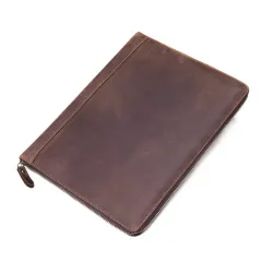 First Layer Leather Computer Tablet Case Coin Wallet - Coffee - View 1