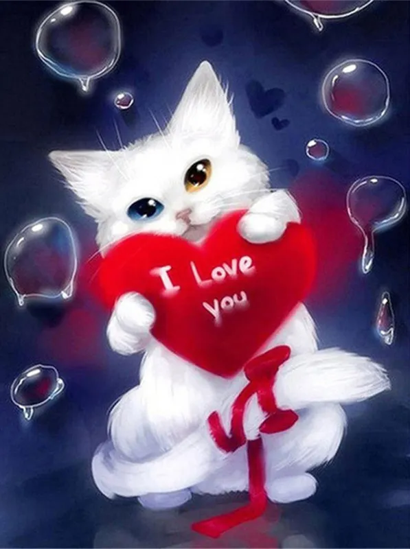 Cat Sticker Diamond Cross Stitch Living Room Bedroom Decoration Painting - 6 Style