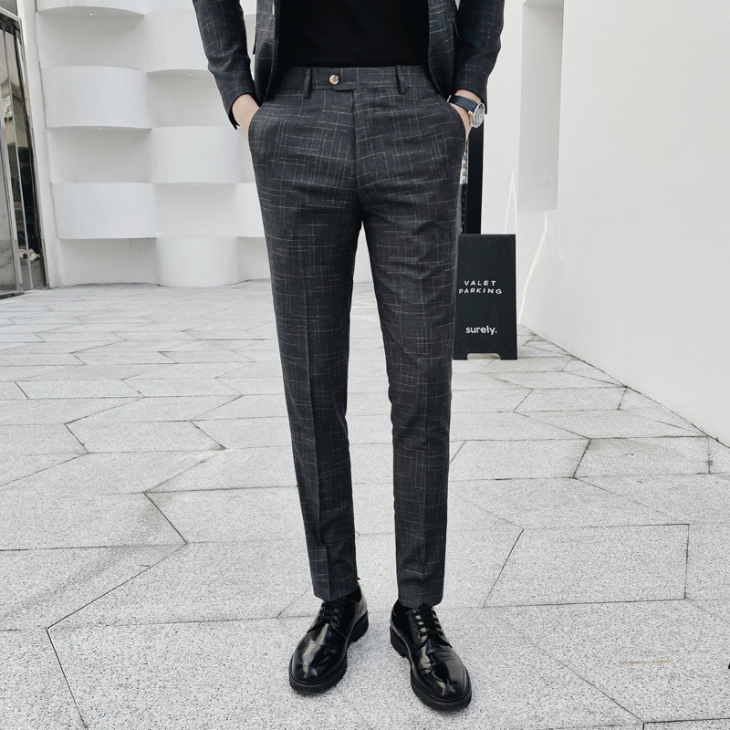 Trendy Men's Fashion Straight Trousers Business Men's Casual Pants Grey - Shop at LoveMi