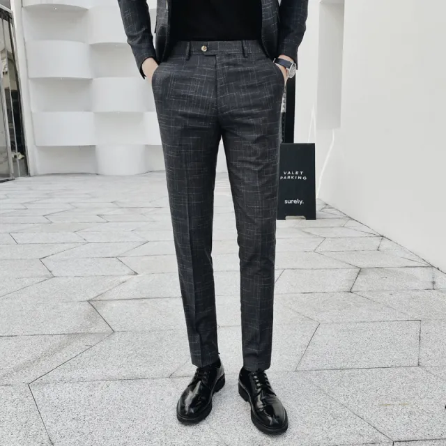 Trendy Men's Fashion Straight Trousers Business Men's Casual Pants Grey - Shop at LoveMi