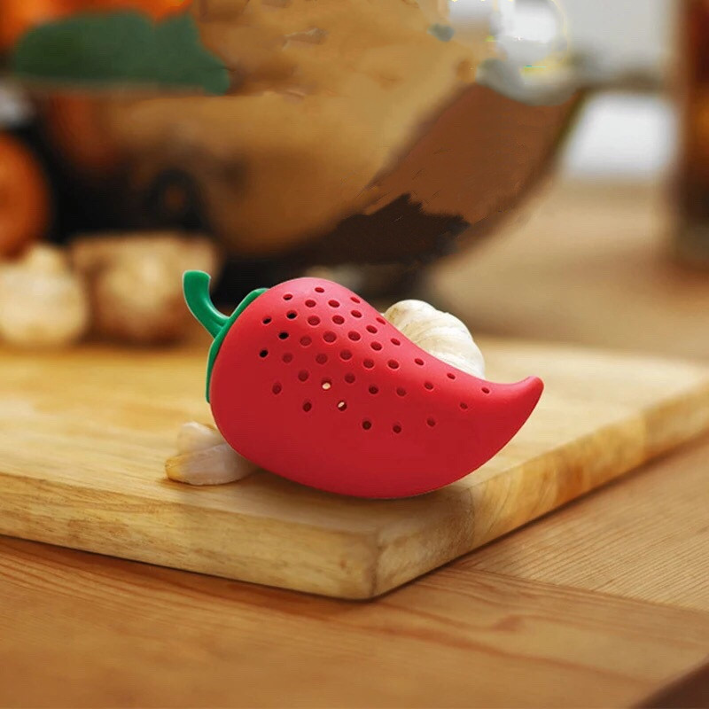 Creative Food Grade Silicone Chili Shape Spice Filter