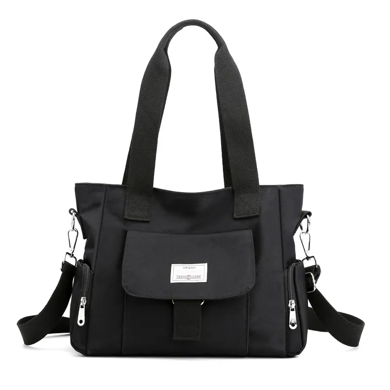 Oxford Cloth Large Capacity Ladies Handbag - Black