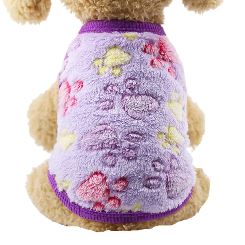 Winter Sleeveless Cute Pet Small Dog Dog Clothes - Purple Dog Feet
