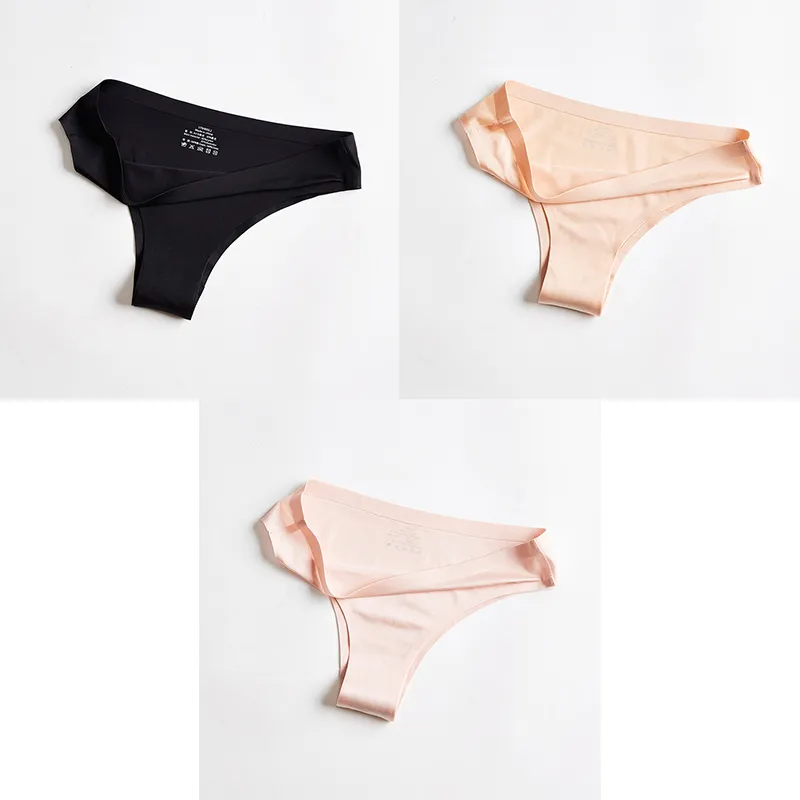 Ice Silk Seamless Low-rise Sexy Girl In Briefs - 10Style-Xl