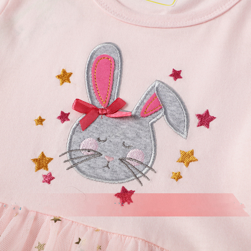 Cartoon Stripe Spring and Summer  Girls Knitted Dress