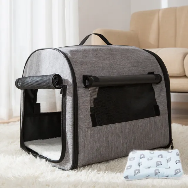 Dog Cage House Car Pet Supplies Washable Pet Kennel Cylinder Portable Dog House Gray Padded - Shop at LoveMi