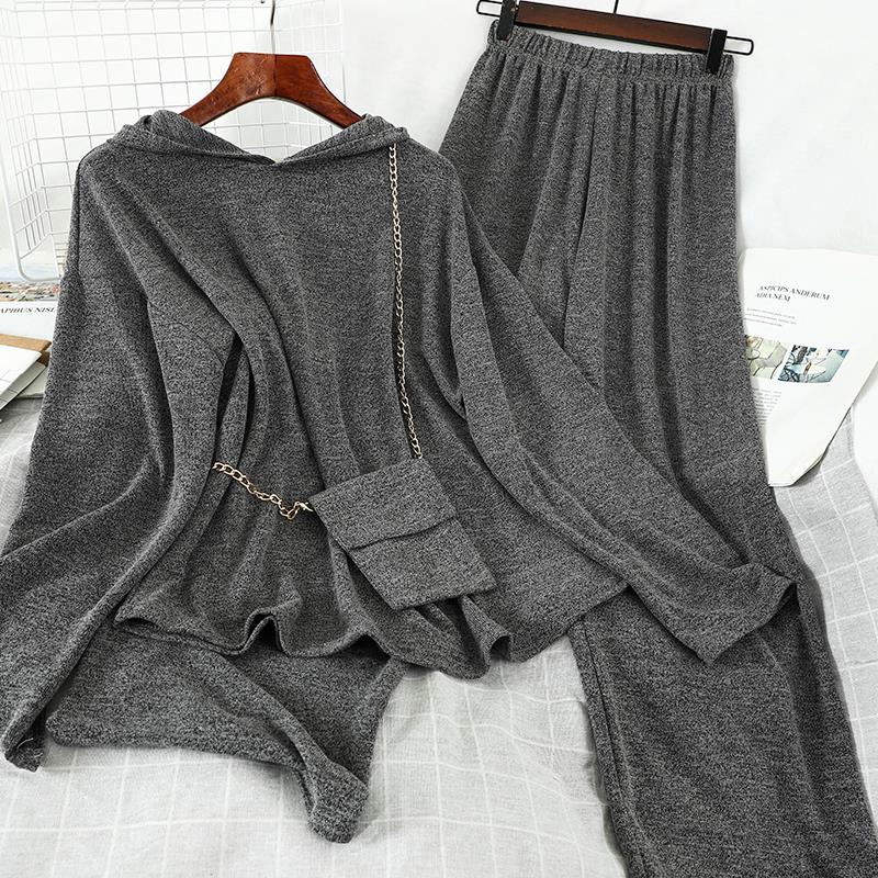 Comfortable Lazy Style Casual Suit Drop Feeling Hooded Top