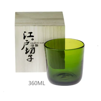 Handmade Colored Glass Black Silk Wine Glass - Green Glass