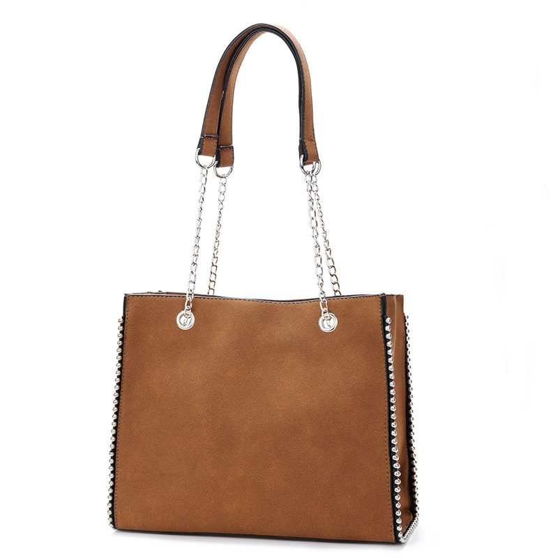 Simple And Versatile Literary Rivet Shoulder Bag