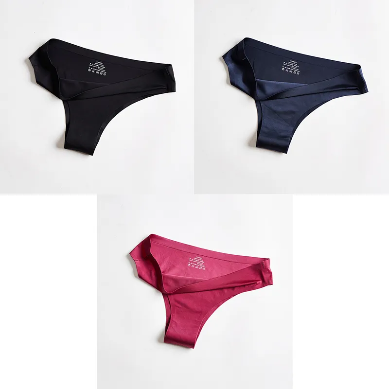 Ice Silk Seamless Low-rise Sexy Girl In Briefs - 4Style-Xl
