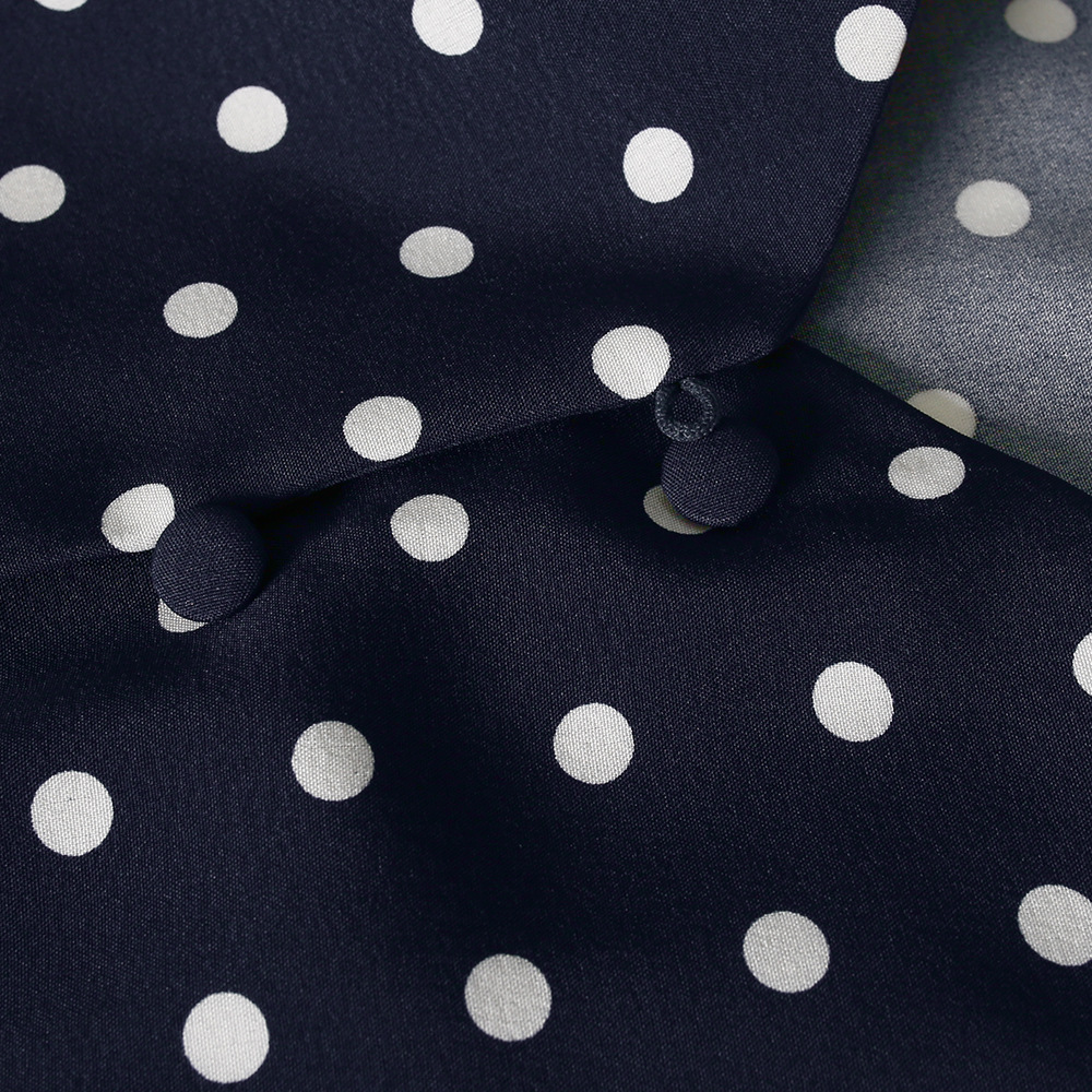 V-neck Cake Skirt Ruffled Waist Polka Dot Chiffon Dress