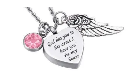 Stainless Steel Perfume Bottle Ashes Pendant October - Shop at LoveMi