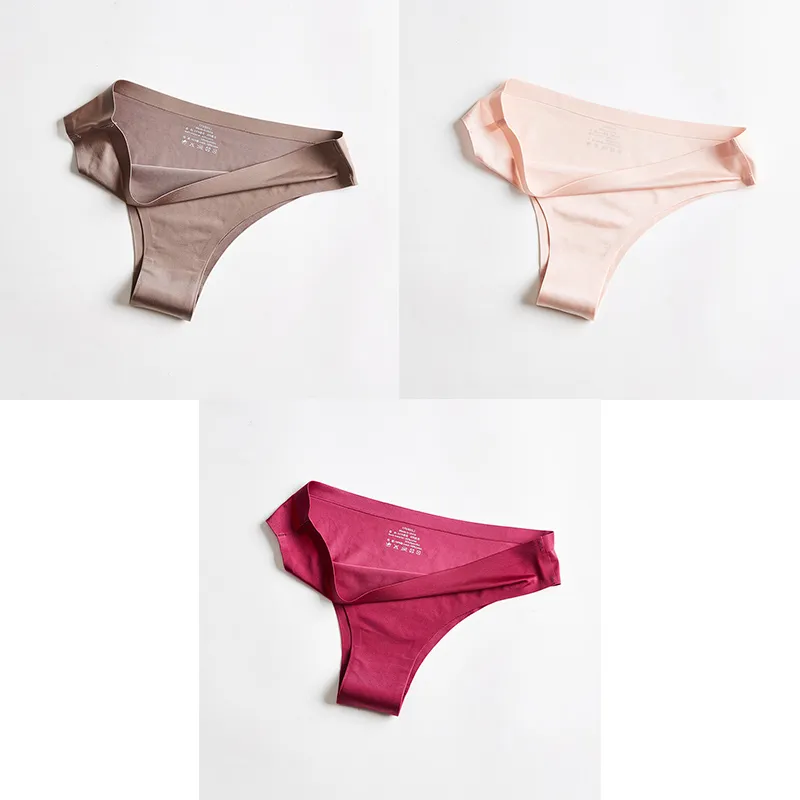 Ice Silk Seamless Low-rise Sexy Girl In Briefs - 18Style-M