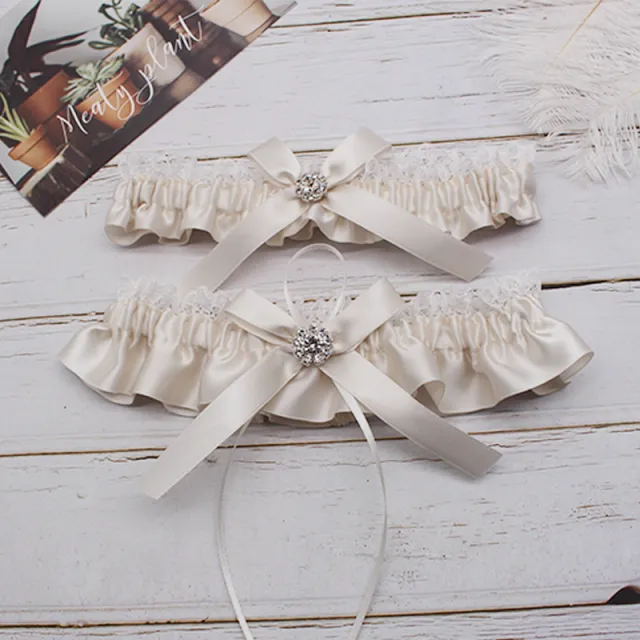 Wedding Accessories Rhinestone Leg Ring Leg Ornament Beige - Shop at LoveMi