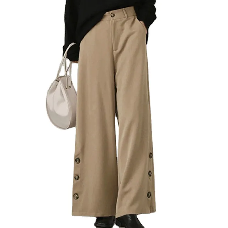 High-waisted Trousers Loose-fit Urban Casual Sports Pants - Khaki