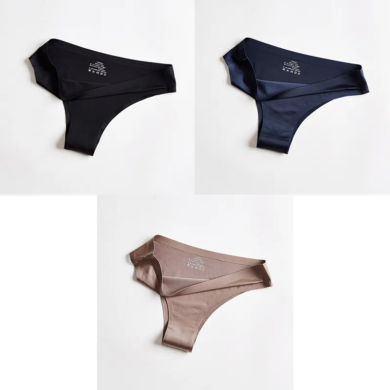 Ice Silk Seamless Low-rise Sexy Girl In Briefs - 1Style-M