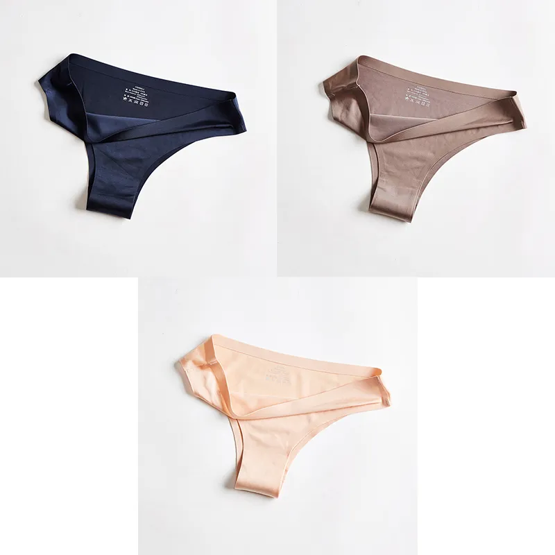 Ice Silk Seamless Low-rise Sexy Girl In Briefs - 8Style