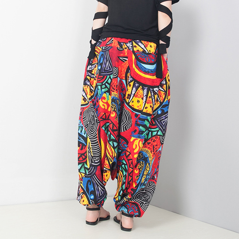 Large Size Bloomers Casual Baggy Pants Yoga Ethnic Harem Pants