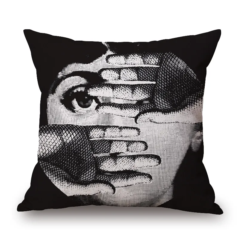 Retro Black Beauty Cotton Linen Pillowcase Sofa Cushion - 6Style