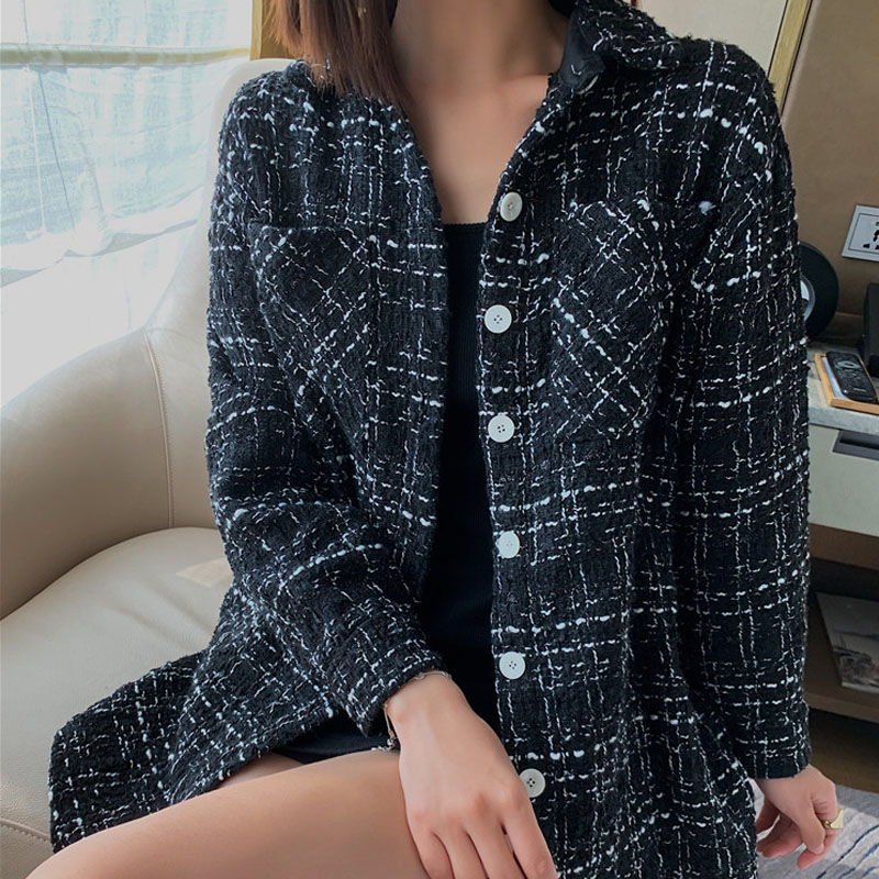 Retro Hong Kong Style Mid-length Small Fragrance Jacket