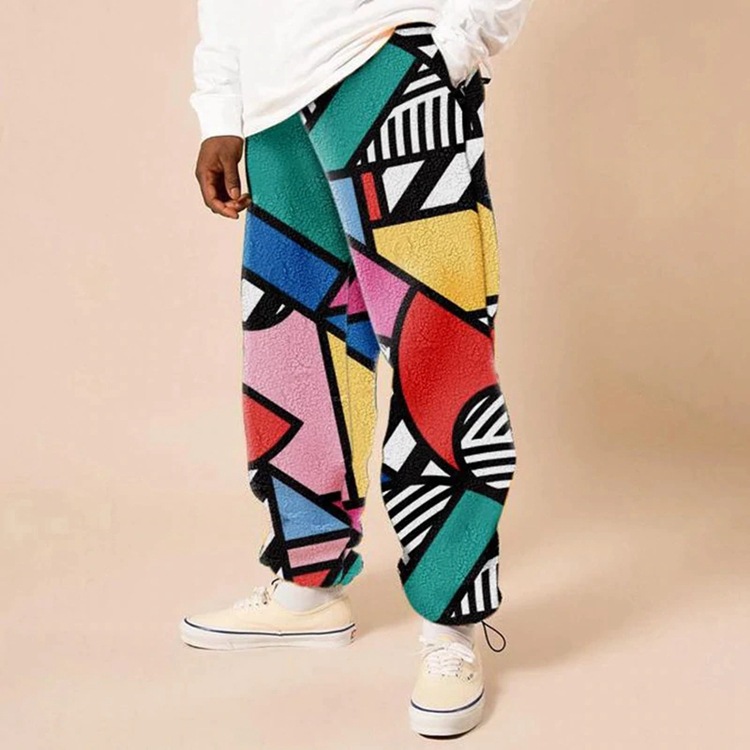 Lamb Cashmere Printed Loose Slacks Harem Pants