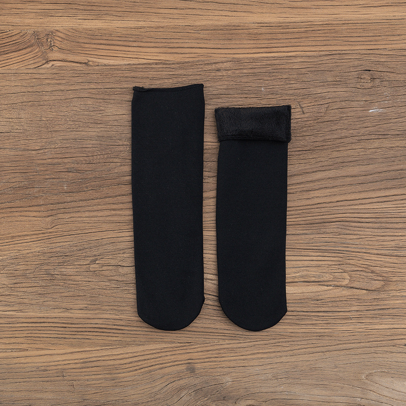 Snow Socks Winter Plush Thickening Women in Black