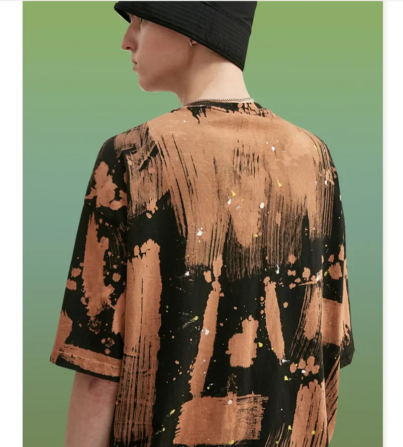 Men's Short Sleeve T-shirt With Double Dyed Pozzo Printing