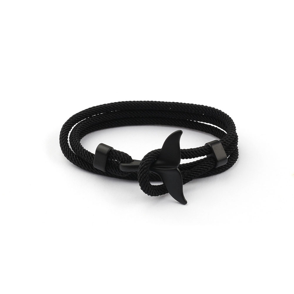 Marine Series Anchor Style Whale Tail Bracelet Couple Red Hand Rope